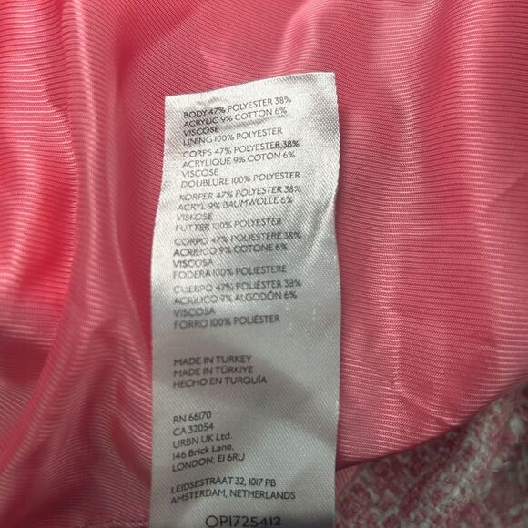 Anthropologie Maeve Pink Tweed Jacket Blazer Size 2 Y2K Preppy Office Pearls‎ - Picture 8 of 10